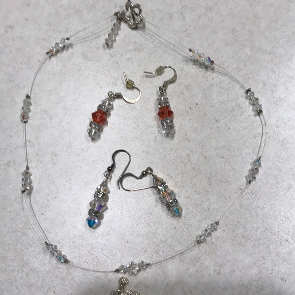 Swarovski crystal necklace , bracelet , earrings - Picture 5 of 5